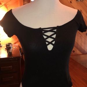 Black Off the shoulder Bodysuit